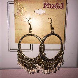 hoop earrings and bandeau top/headband